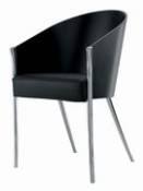 Chaise Costes / Coque bois - Driade noir en cuir