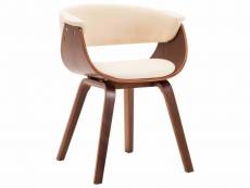 Chaise de salle à manger bois courbé et synthétique crème cds020023