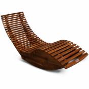 Chaise longue à bascule en bois d'acacia certifié