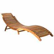 Chaise longue en bois d'acacia - Naturel - 184 x 55 x 64 cm