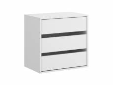 Commode intérieure 3 tiroirs armoire blanche 60 a x 60 an x 40 p