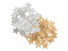 Confettis étoiles en bois - or-argent #KIT