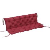 Coussin matelas assise dossier pour banc de jardin balancelle canapé 3 places grand confort 150 x 98 x 8 cm rouge - Rouge