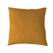 Coussin uni et déhoussable polyester jaune moutarde 50x50 cm