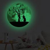 Discount Sticker Mural Lumineux Lune Halloween Chauve-Souris Château 30x30 cm Auto-Adhésif Fluorescent Lune Lumineux Autocollant Enfants Autocollant