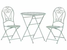 Ensemble de terrasse bistrot table et 2 chaises vertes