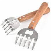 Ensoleille - 1 paire de fourchettes à viande en acier