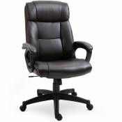 Fauteuil de bureau chaise de bureau ergonomique réglable roulettes pivotant 360° revêtement synthétique pu 64 x 73 x 106-115,5 cm chocolat - Marron