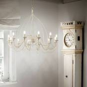Ideal Lux - Suspension Blanche antique corte 12 ampoules - Blanc