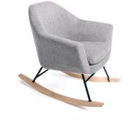 Intempora - Rocking Chair, Fauteuil à Bascule Berçant en Tissu Gris Chiné Scandinave Pied en Bois 73x69x75CM- Meuble de salon - Gris