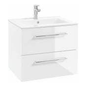 Kielle - Vega - Meuble avec lavabo, 60x50x46 cm,2 tiroirs, blanc brillant 50018S60