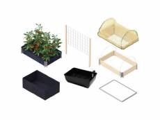 Kit carré potager avec accessoires gardenbox 120 x 80 cm noir