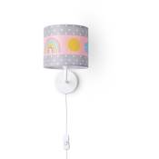 Lampe De Chevet Chambre Enfant Lampe à Poser Colorée Applique Arc-En-Ciel Lampe murale - Blanc, Design 4 (Ø18 cm) - Paco Home