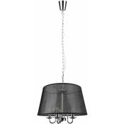 Lampe suspendue suspension lustre lustre lustre suspension suspension, télécommande dimmable changement de couleur, métal chromé, noir, 5x rgb led