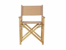 Lot 4 chaises jardin en bois pliante marron - largeur