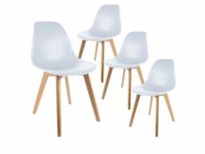 Melya - lot de 4 chaises scandinaves blanches