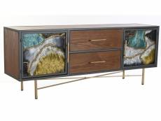 Meuble tv en bois coloris marron / multicolore et métal