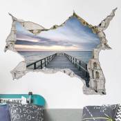 Micasia - Sticker mural 3D - Steg Promenade - Landscape Format 3:4 Dimension: 75cm x 100cm