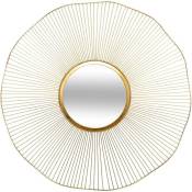 Miroir soleil Jodie métal doré D97cm - Atmosphera créateur d'intérieur - Doré