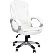 Mucola - Chaise exécutive Chaise de bureau 120 kg Chaise pivotante Chaise de bureau Chaise d'ordinateur Chaise de bureau blanche