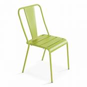 Oviala - Chaise de jardin en métal vert - Vert