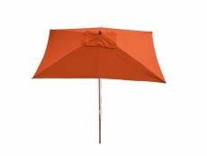 Parasol en bois, parasol de jardin florida, parasol de marché, rectangulaire 2x3m ~ terre cuite