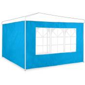 Paroi latérale tonnelle en lot de 2, 2 x 3 m, panneau pour pavillon avec fenêtre, imperméable, bleu clair - Relaxdays
