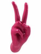 Patère Hand Job - PEACE / Résine - fait main - Thelermont Hupton rose en plastique