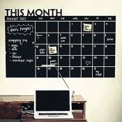 Planning mensuel à faire soi-même - Tableau noir - Autocollant mural amovible - Tableau noir d'apprentissage - Planificateur mensuel - Fournitures de 