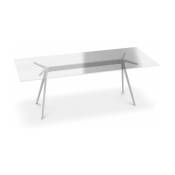 Plateau de table en verre blanc 205x85 cm Baguette