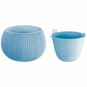 Prosperplast - Jardinière ronde Splofy Bowl avec récipient en plastique de couleur gris glace 23,9 (l) x 23,9 (l) x 16,1 (h) cm