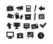 Set Symboles Office / pour tableau perforé - Design Letters noir en matière plastique