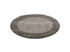 Shaggy - tapis à bordures rond - taupe 160 x 160 cm LIFE1601601503TAUPE