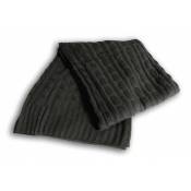 Soleil D Ocre - Plaid acrylique tricot gris 120x150