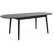 Sweeek - Table à manger extensible noire ovale Lina 6 à 8 places. 160 à 210cm - Noir