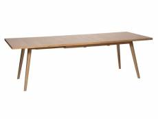 Table à manger extensible en bois coloris beige - longueur 200 x profondeur 100 x hauteur 75 cm