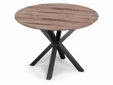 Table à manger ronde - industrielle - bois et métal