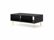 Table basse ravenna avec cadre doré - noir mat - l 90 x p 60 x h 45 cm