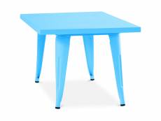Table carrée pour enfants - industrielle - métal - 60cm - stylix turquoise