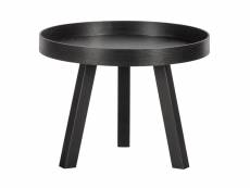 Table d'appoint ronde en bois de mdf/pin Beira 45x60x60 cm coloris noir