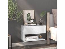 Table de chevet table d'appoint | table de nuit murale blanc bois d'ingénierie - meuble pro frco31042