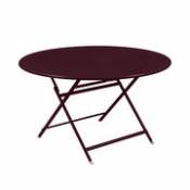 Table pliante Caractère / Ø 128 cm - 7 personnes - Fermob rouge en métal
