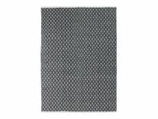 Terra cotton croisillons - tapis 100% coton blanc/écru-noir