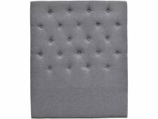 Tête de lit capitonnée "déco" - 99 cm - gris - en tissu