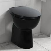 Toilette haute sans bord fermeture douce 7 cm Céramique Noir The Living Store Noir