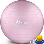Tresko - Ballon de Gymnastique Anti-éclatement Boule d'assise Balle de Yoga Balles d'exercices Fitness 300 kg avec Pompe à ai (Princess Pink, 55 cm)