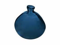 Vase rond verre recyclé d 33 bleu - atmosphera