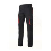 Velilla - Pantalon multipoches bicolore Noir / Rouge 54 - Noir / Rouge
