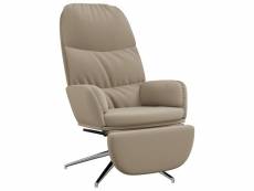 Vidaxl chaise de relaxation et repose-pied gris clair similicuir daim