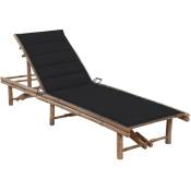 Vidaxl - Chaise longue de jardin avec coussin Bambou